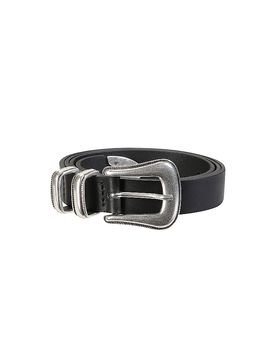 Cintura in pelle WESTERN SILVER BELT nero 105