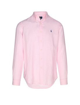 Camicia di lino Custom Fit rosa XXL