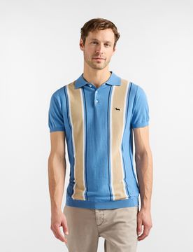 Harmont&Blaine - Polo in maglia con righe verticali, Uomo, Blu, Taglia: XL
