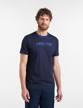 Harmont&Blaine - T‑shirt Uomo in Cotone con Stampa Frontale, Uomo, Blu scuro, Taglia: 4XL