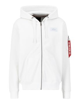 Industries Back Print Zip Hoodie White XL Herren