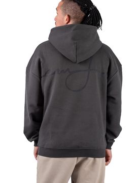 Script Logo Backprint Peached Hoodie Dark Grey S Herren