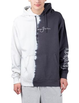 Script Logo Bleach Effect Hoodie Black S Herren
