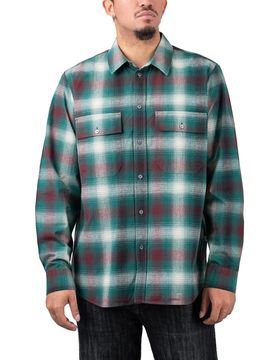 Avenir Gradient Flannel Overshirt Green Check L Herren