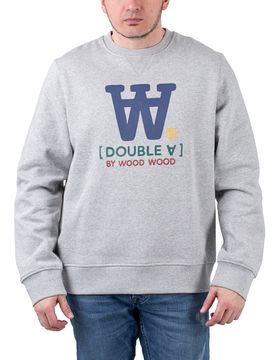 Double A Tye Typo Sweatshirt Grey Melange S Herren