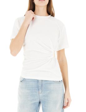 T-shirt con drappeggio BIANCO