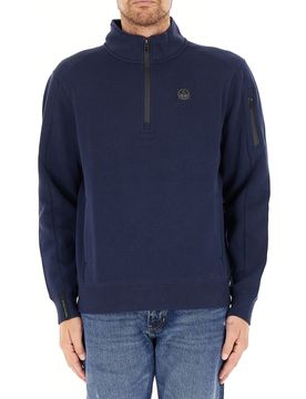 Felpa mezza zip BLU NOTTE XL