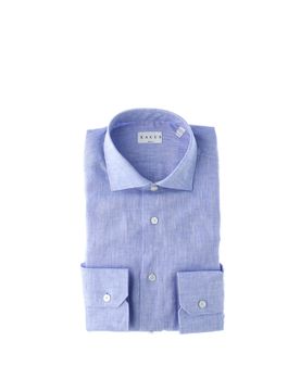 Camicia lino extralong AZZURRO