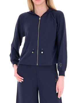 Felpa con zip SPORT BLU NAVY