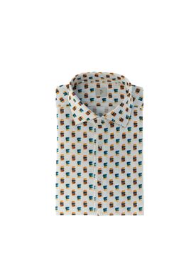 Camicia con fantasia CELESTE