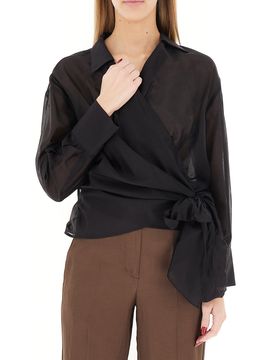 VICOLO Blusa con fiocco NERO