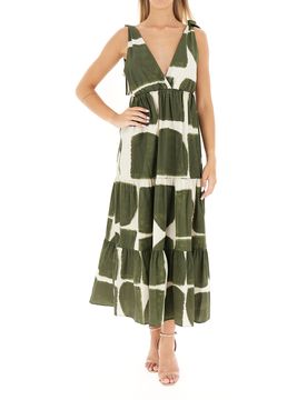 VICOLO Abito lungo cotone VERDE M