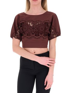 Top in cotone MARRONE 42