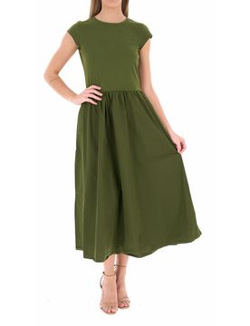SUN68 Abito in cotone VERDE OLIVA