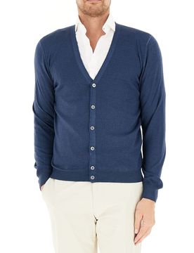 Cardigan scollo V BLU AVIO