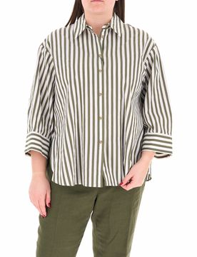 Camicia a righe VERDE MILITARE