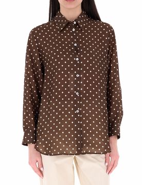 Marella Camicia in seta MARRONE