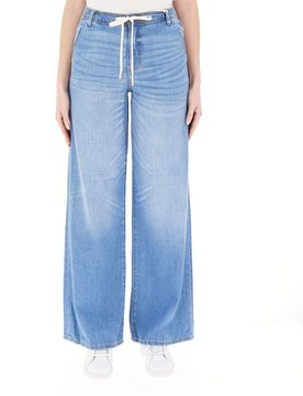 Jeans wide leg BLU CHIARO