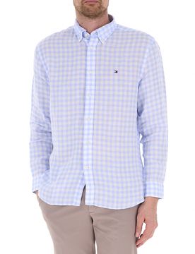 Camicia in lino CELESTE S