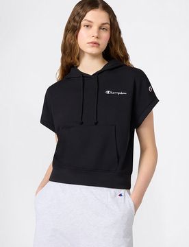 FELPA LEGGERA CON CAPPUCCIO A MANICHE CORTE ICONS XS