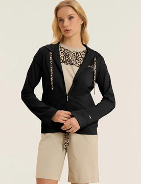FELPA IN JERSEY CON ZIP E CAPPUCCIO CRINKLE XS