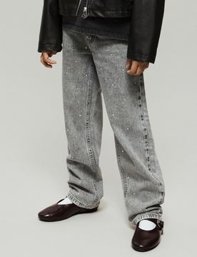 JEANS NOOS ROSE STRASS RAGAZZA