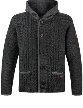 Trachtenstrickjacke Milan (anthrazit, Gr. 46) von Classics für Herren, Oberteile, 50% Wool, 50% Polyacryl
