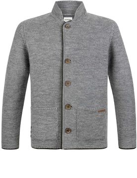 Trachtenstrickjacke Nicolo (hellgrau, Gr. 54) von Classics für Herren, Oberteile, 50% Wolle, 50% Polyacryl