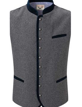Trachtenweste Alonso (grau-nachtblau, Gr. 58) von Classics für Herren, Oberteile, 55% Wolle, 20% Viskose, 25% Polyester
