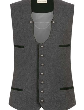 Trachtenweste Salerio (grau, Gr. 56) von Classics für Herren, Oberteile, 50% Wolle, 25% Viskose, 25% Polyester