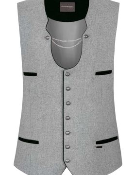 Trachtenweste Salerio (hellgrau, Gr. 56) von Classics für Herren, Oberteile, 50% Wolle, 25% Viskose, 25% Polyester