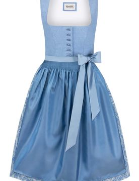 Dirndl Anke (blau, Gr. 48) von Heimatgwand für Damen, 40% Leinen, 60 % Baumwolle