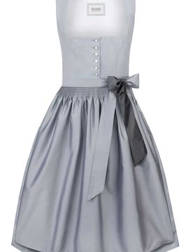 Dirndl Audrey (hellgrau, Gr. 48) von Heimatgwand für Damen, 60% Baumwolle, 40% Leinen