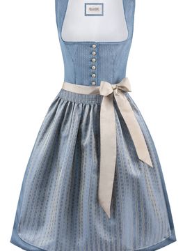 Dirndl Irit (rauchblau, Gr. 48) von Heimatgwand für Damen, Midi Dirndl 60-65 cm, 100% Polyester