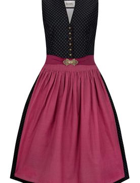 Dirndl Luana (schwarz, Gr. 48) von Heimatgwand für Damen, 100% Baumwolle