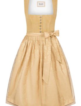 Dirndl Viktoria (senf, Gr. 48) von Heimatgwand für Damen, 60% Polyester, 40% Baumwolle