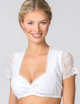 Dirndlbluse Meline (weiss, Gr. 40) von für Damen, Oberteile, 55% Baumwolle, 45% Polyester