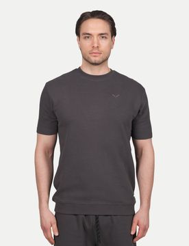 T-Shirt Strukturiert Shört Grau L