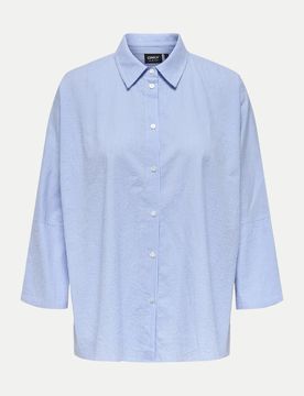 Loose-Fit Bluse Gestreift Blau M
