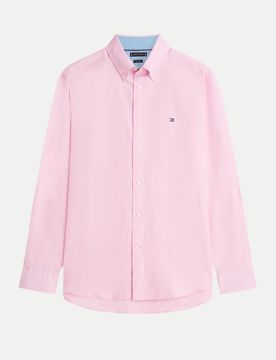 Freizeithemd aus Leinen-Mix Rosa XXL