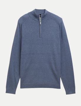 Strickpullover mit Logo-Stickerei Blau XL