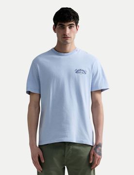 Replay T-Shirt mit Backprint Blau M