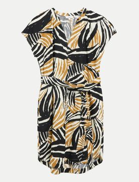 RED LABEL Kleid aus Leinenmix Mehrfarbig 40