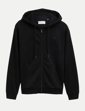 Hoodie Sweatjacke mit Logo-Print Schwarz L