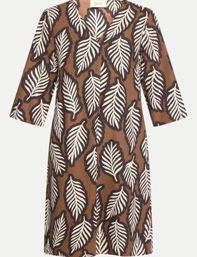 Sommerkleid mit Allover-Print Braun 44