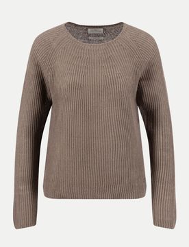 Strickpullover aus Leinen Braun XL