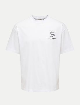 T-Shirt mit Schriftzug Weiß XL