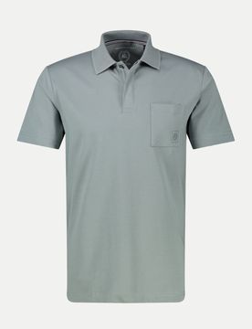 Poloshirt mit Flachstrickkragen Grau XXL