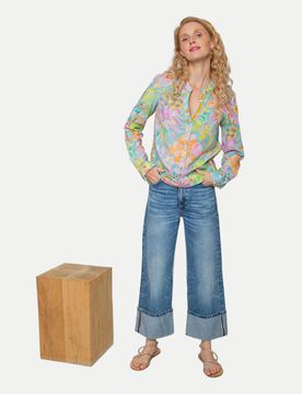 Bluse mit floralem Print Mehrfarbig 42
