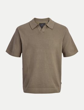 Gestricktes Poloshirt Braun S
